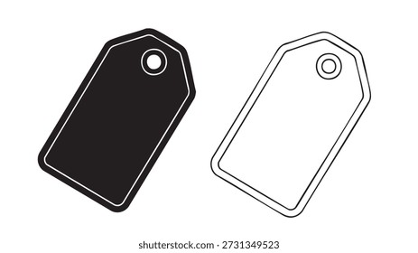 Dos etiquetas de Precio en blanco aisladas sobre fondo blanco
