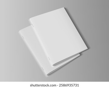 Two Blank Realistic Brochure Or Magazine With Shadow. EPS10 Vector