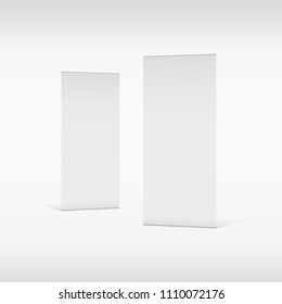 Two blank roll up mockup. Banners on white background. 