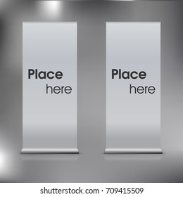 two blank rollup mockups for banding.