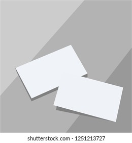 Two blank sheets of paper or paper stickers with shadow. Vector