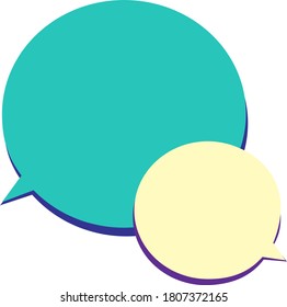 Two blank speech bubbles isolated on white