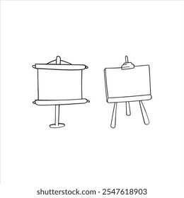Two blank standing canvas doodle