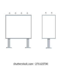 Two Blank ,Template, Advertising Billboards Vector Isolated, Billboard