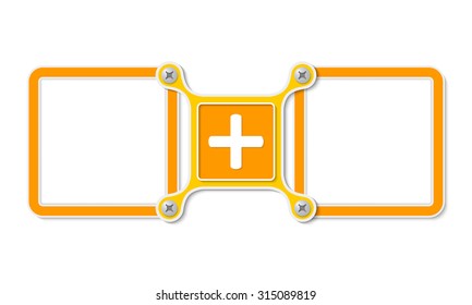 Two blank text areas and plus symbol