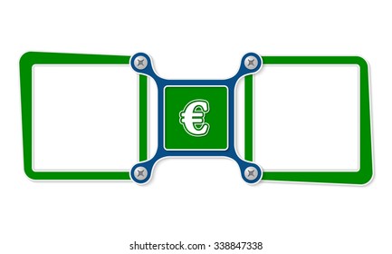 Two blank text boxes for your text and euro symbol