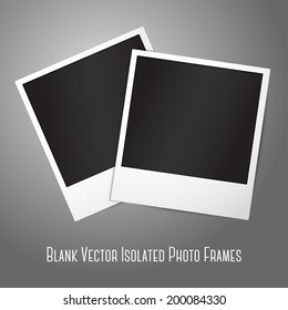 Two blank vector instant photo frames. Template for your photos, design etc with place for your text.