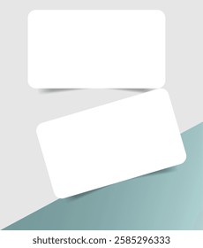 Two blank white business cards mockup