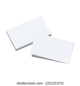 Two blank white paper sheets with different shadows. Vector set
