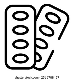 Two blister packs containing round medical pills, representing pharmaceutical products and healthcare
