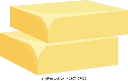 Dos bloques de mantequilla, ilustración, vector sobre un fondo blanco.