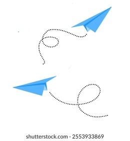 two blue airplanes made from origami paper