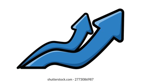 Two blue arrows pointing up quickly