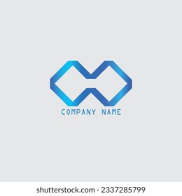 two blue box logo design for a brand or company logo