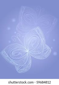 two blue butterflies