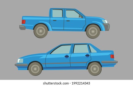 two blue car icon for your design