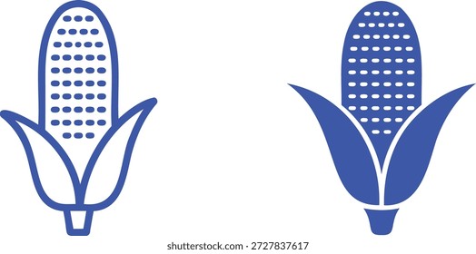 Dois sabugo de milho azul com folhas de milho alimento