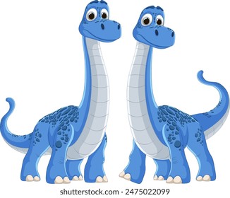 Two blue dinosaurs standing side by side