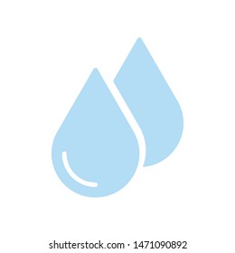 Two blue drops icon isolated on white background. Droplets symbol modern, simple, vector, icon for website design, mobile app, ui. Vector Illustration
