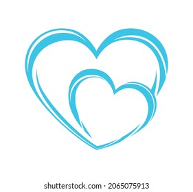 
Two blue hearts twisted together.Abstract vector silhouette heart shape love symbol.Frame.Border.Valentine's day.Wedding cards.Decoration.Vinyl wall sticker decal.Cricut.DIY.Plotter Laser Cut.Print.