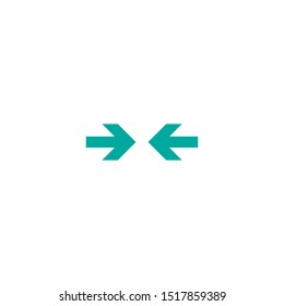 Two blue opposite horizontal arrows isolated on white. Flat vector vise versa icon. Exchange icon. Good for web and software interfaces.  Flip flop pictogram.