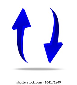 two blue pointers on a white background, vectorial illustration