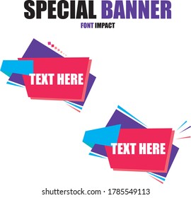 Two blue, purple and pink Special rectangle banners for websites, designs and UI