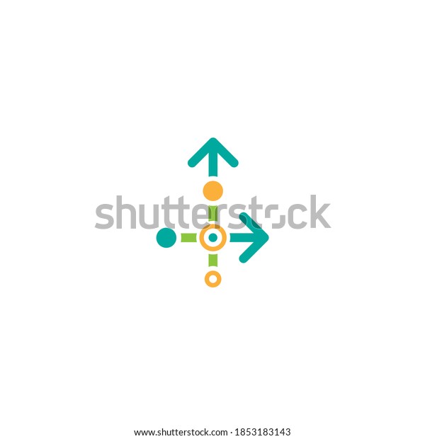 Two blue rounded arrows point out from the\
center and circle. Expand. Outward Directions icon. Vector\
illustration. Isolated on white. Flat process icon. Good for web\
and software interfaces.