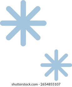 Zwei blaue Schneeflocken Icon Clip Art
