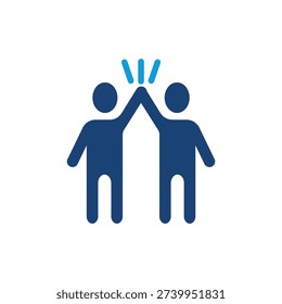 Two blue stick figures touching foreheads with blue lines above