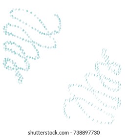 Two Blue Stripes of Confetti on White Background