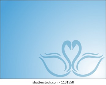 Two Blue Swans, Can be fully edited and resized.