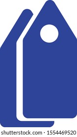 two blue tags graphic vector