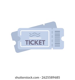 Two blue tickets are lying over each other, featuring a barcode and an abstract wave design