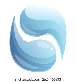 Dos gotas de agua azules se superponen, creando una forma abstracta
