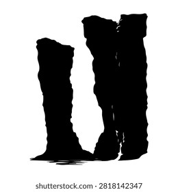 Two bold black ink brush strokes on a plain white background, showcasing traditional calligraphy or artistic ink painting techniques.