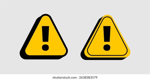 Two bold yellow triangular warning icons with black exclamation marks, ideal for caution or alert notifications on microstock platforms.