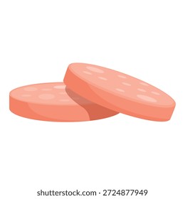 Duas fatias de bolonha sobrepostas, criando uma imagem simples, mas apetitosa