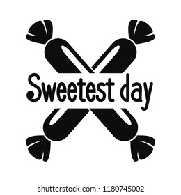 Two bonbon sweet day logo. Simple illustration of two bonbon sweet day vector logo for web design isolated on white background