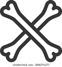 Two bones, illustration, vector on a white background.