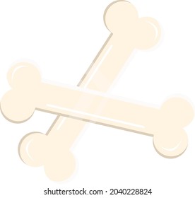 Two bones, illustration, vector on white background.