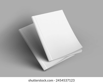 Two Book Or Brochure Clear Cover Template On Gray Background. EPS10 Vector