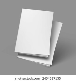 Two Book Or Brochure Clear Cover Template On Gray Background. EPS10 Vector