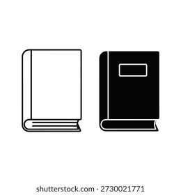 Dos iconos del libro, un contorno y una silueta sólida, aislados en