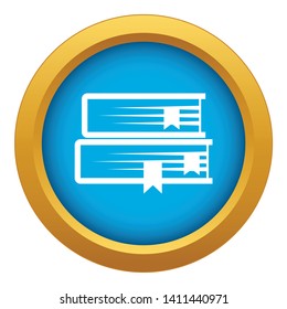 Two books icon blue vector isolated on white background for any design