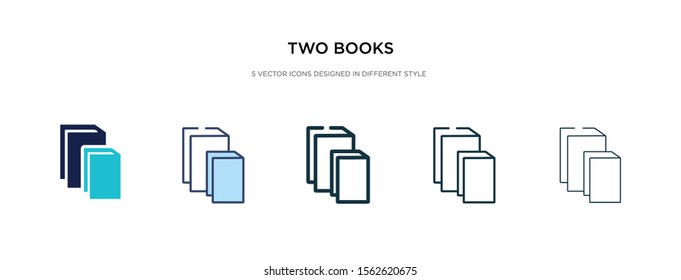 two books icon in different style vector illustration. two colored and black two books vector icons designed in filled, outline, line and stroke style can be used for web, mobile, ui