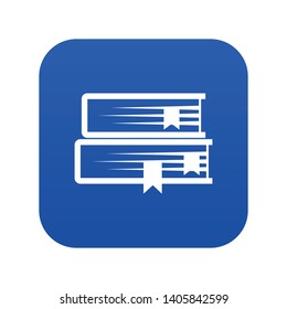 Two books icon digital blue for any design isolated on white vector illustration