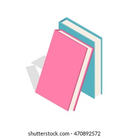 Two books icon in isometric 3d style on a white background