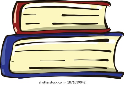 Two books, illustration, vector on white background.