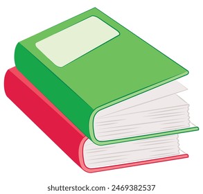 Two books isolated on white background